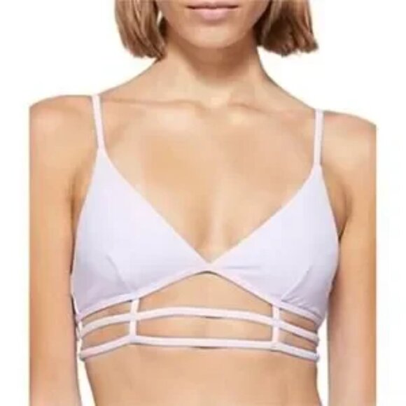 NEW Jonathan Simkhai Eunice Strappy Swimsuit Top in Lupine Purple - Picture 1 of 5